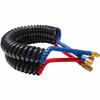 Kink-Repairing Coiled Tractor-Trailer Air Hoses With Blue/Red Grips