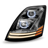 Halogen Projection Headlight With Chrome Housing Daytime Running LED Lights For Volvo VNL Gen II