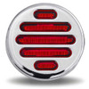2 Inch Round 9 Diode Flatline Red LED Light W/ Red Lens & Chrome Bezel