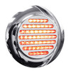 4 Inch Round Flatline Flange Mount 49 Diode Red LED Stop, Tail & Turn Light Clear Lens