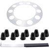 Plastic Matte Black Rear Axle Cover Kit W/ Wheel Protector Film, Thread-On Nut Covers And Top Cover Removal Tool