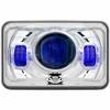 4X6 Inch High Beam LED Projector Headlight W/ Blue Backlit Auxiliary, 5000 Lumens