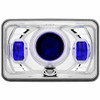 4X6 Inch Low Beam LED Projector Headlight W/ Blue Backlit Auxiliary, 3000 Lumens