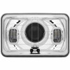 4X6 Inch Low Beam Heated LED Projector Headlight W/ Blue Backlit Auxiliary, 3000 Lumens