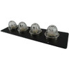 4 Glass Watermelon Sleeper Lights W/ Black Rectangular Base For Peterbilt 379