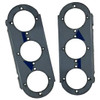15 Inch SS Front Air Cleaner Light Brackets W/ Radius Ends, 6 Watermelon Light Holes For Peterbilt 359, 379, 386, 388, 389, 579