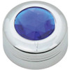 Chrome Plastic AC Knob W/ Blue Jewel For Peterbilt