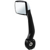 Chrome Hood Mirror, Driver Side W/ Mounting Arm, Backing Plate & Hardware For Kenworth T680, Peterbilt 579 & 587