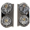 304 SS Front Air Cleaner Panels W/ 2 Watermelon Light Holes - Pair For Peterbilt 379, 389