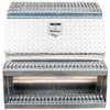 Diamond Plate Aluminum Step Saddle Box W/ Polished Side/Back Panels- 30 x 25 x 28 Inch
