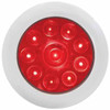 4 Inch Round 10 LED S/T/T Light W/ Bezel - Red LED/ Red Lens