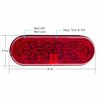 6 Inch Oval 10 LED S/T/T Light W/ Heated Lens - Red LED/ Red Lens