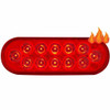 6 Inch Oval 12 LED Stop/Turn/Tail Light W/ Back Up Function & Heated Lens - Red To White LED/ Clear Lens