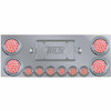 SS Rear Center Panel W/ 4 Round 4 Inch & 6 Round 2 inch Dual Revolution Lights - Red/Purple LED / Clear Lens