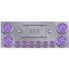 SS Rear Center Panel W/ 4 Round 4 Inch & 6 Round 2 inch Dual Revolution Lights - Red/Purple LED / Clear Lens