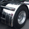 80 Inch 16 Gauge Stainless Steel Single Axle Fender W/ 3 Rib Style And Rolled Edge For 43.5 Inch Tires