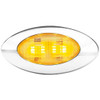 4 LED Y2K Style Marker Light W/ Chrome Bezel - Amber LED/ Amber Lens