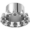 Chrome Pointed Rear Axle Cover W/ 33 MM Push On Nut Covers & Removable Hubcap