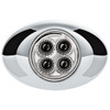 4 LED Double Fury Mini Oval Light - Amber to Green / Clear Lens