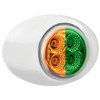 4 LED Double Fury Mini Oval Light - Amber to Green / Clear Lens