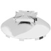 Chrome Front Maltese Hubcap 7/16 Inch Short Lip 6 Notch For Steel Wheels