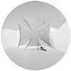 Chrome Front Maltese Hubcap 7/16 Inch Short Lip 6 Notch For Steel Wheels