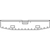 Chrome 16 Inch Tapered Boxed End Bumper W/ Tow, Fog, Mounting Holes, And 15 2 Inch Round Light Holes  For Freightliner FL-20, FL-132