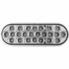 6 1/2 Inch Oval 24 LED Pearl Stop/Turn/Tail Light - Red LED / Clear Lens