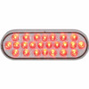 6 1/2 Inch Oval 24 LED Pearl Stop/Turn/Tail Light - Red LED / Clear Lens