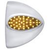 39 Diode Teardrop Headlight Turn Signal Light Cover - Amber LED / Chrome Lens For Peterbilt