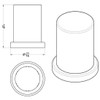 1 3/16 X 2 1/8 Inch Chrome Plastic Huck Nut Cover With Flange