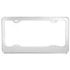 Chrome Wide Style License Plate Frame W/ Beveled Edge & 4 Mounting Holes