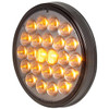 4 1/8 Inch Round Pearl Park Turn Clearance Light - Amber LED / Smoked Lens