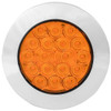 4 Inch Fleet Flange Mount Park Turn Clearance Light W/ Chrome Twist-On Bezel - Amber LED / Amber Lens