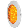 4 Inch Fleet Surface Mount Park Turn Clearance Light With Chrome Twist & Lock Bezel  - Amber LED / Amber Lens