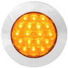 4 Inch Fleet Surface Mount Park Turn Clearance Light With Chrome Twist & Lock Bezel  - Amber LED / Amber Lens