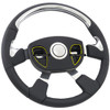 Traveler 18 Inch Black Leather Steering Wheel Kit With Smart Gen 3 Pad & Chrome Inserts For Kenworth