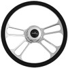 18 Inch Chrome 4 Spoke Half Black Leather Wrap Steering Wheel Kit By Vendetta