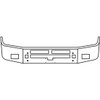 22 Inch Chrome SBA Bumper W/ Tow, Vent License Plate & Fog Light Holes For Kenworth T600, T600B