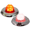 Legendary 1-1/2 Glass Watermelon Red 3 Wire Dual Function Inset Chrome Bezel LED Lights