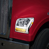 Headlight With LED Daytime Running Light Bar And Turn Signal, Driver Side For Kenworth W990