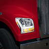 Headlight With LED Daytime Running Light Bar And Turn Signal, Passenger Side For Kenworth W990