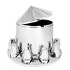 Chrome Rear Axle Cover Axis W/Push-On 33MM Nut Covers