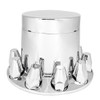 Chrome Rear Axle Cover Flat W/Push-On 33MM Nut Covers