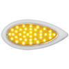 39 LED Stop, Tail, Turn Tear Drop Light W/ Bezel - Amber LED/ Amber Lens