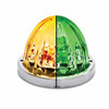 Star Burst Series Watermelon Clearance Marker Auxiliary Light - Amber To Green LED / Clear Lens