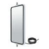 Single Vision West Coast Mirror Head - Heated & Lighted, 7 X 16 Inch Stainless, Flush Mount