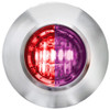 3/4 Inch Mini Double Fury Clearance Marker Color Changing Light - Red & Purple LED / Clear Lens