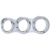 Chrome 3 Horizontal Gauge Cluster Bezel W/ Visor For 2006+ Peterbilt