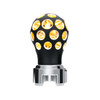 Thread On Matte Black Phoenix Style Amber LED Gearshift Knob With Adapter For Eaton Fuller 13/15/18 Speed
